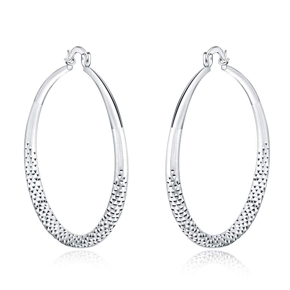 925 Sterling Silver Hoop Earrings 5CM Circle Hoops for Women - Fashion Jewelry for Weddings and Holidays