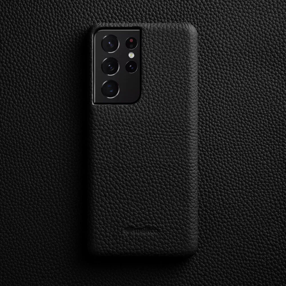 Premium Leather Phone Case for Samsung Galaxy S23 S22 Ultra 21 Plus 5G - Luxury Genuine Cowhide Business Cover - The Eggy's store