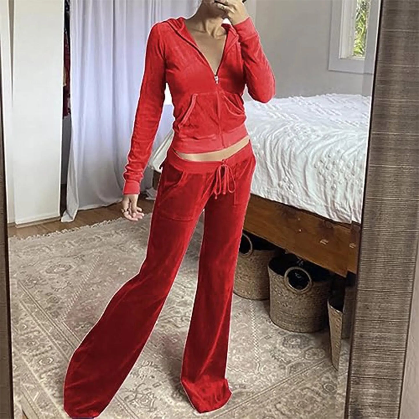 2-Piece Tracksuit Set - Slim Fit Zip Up Sweatsuit