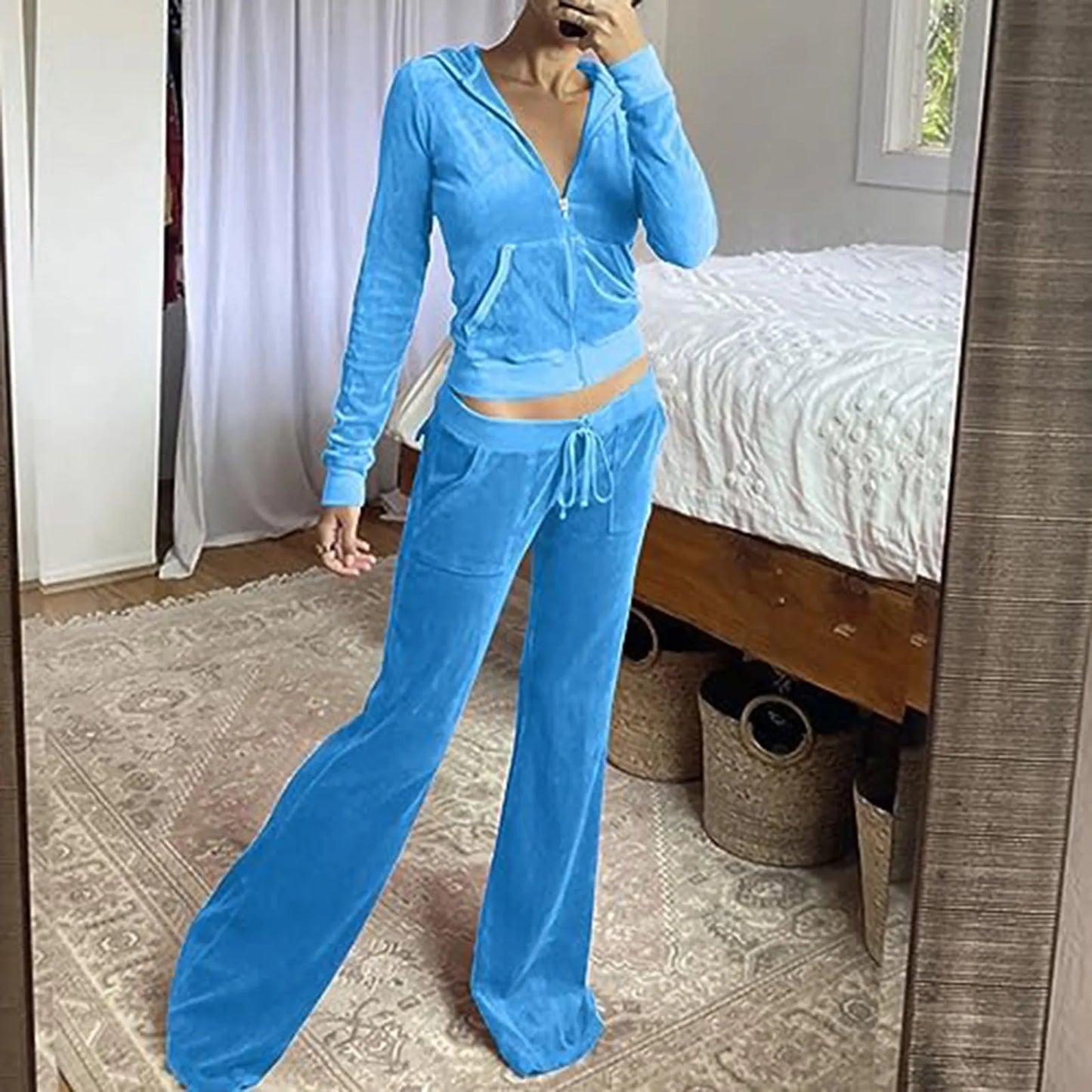 2-Piece Tracksuit Set - Slim Fit Zip Up Sweatsuit
