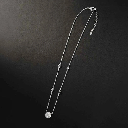 1CT Moissanite Necklace for Women Certified 925 Sterling Silver Sparkling Lab Diamond Pendant Chain Party Jewelry GRA USA Stock