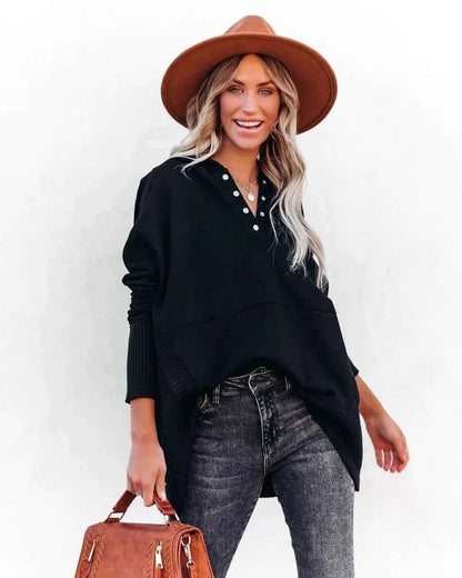 Casual Loose White Women Sweatshirt V-neck Hooded Batwing Sleeve Hoodie Top For Women Pullovers