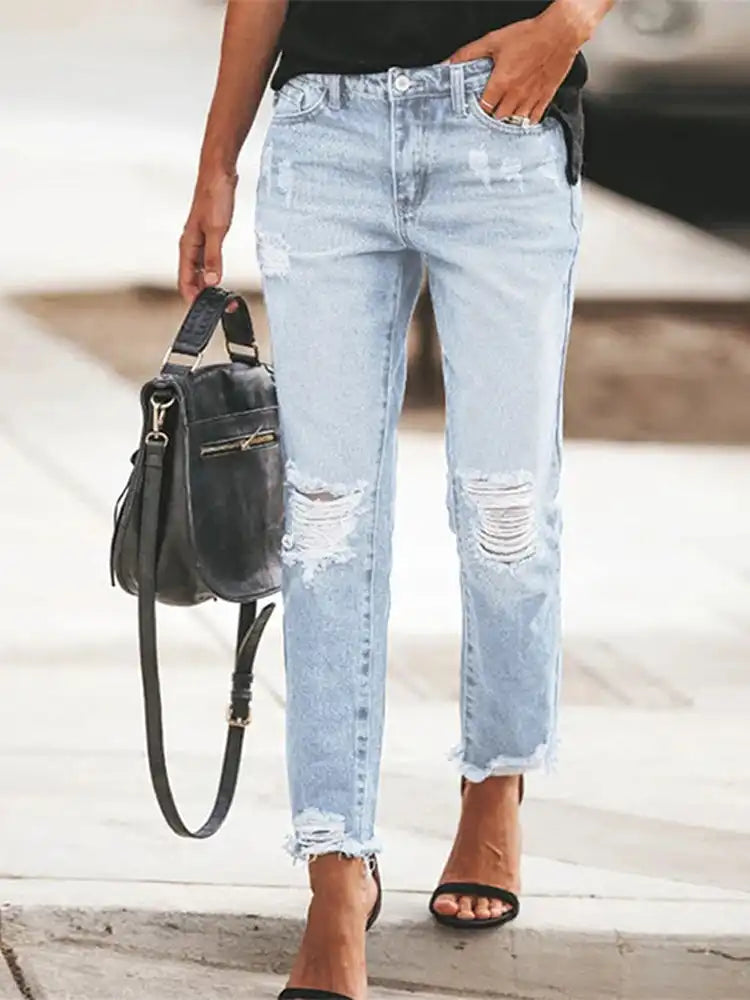 High Waisted Straight Leg Jeans