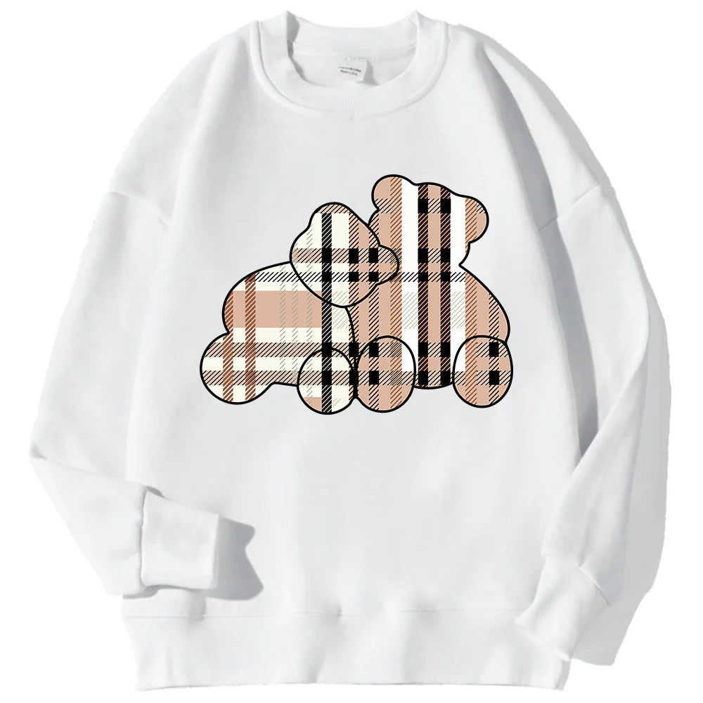 Casual Women's Sweatshirts Teddy Bear Printing Hoodies