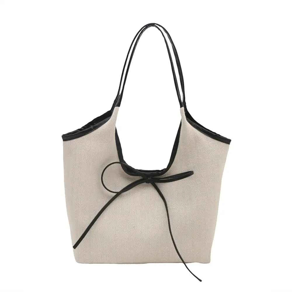 Large Canvas Tote Bag - Solid Color Shoulder Bag for Travel
