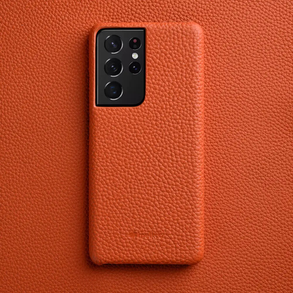 Premium Leather Phone Case for Samsung Galaxy S23 S22 Ultra 21 Plus 5G - Luxury Genuine Cowhide Business Cover - The Eggy's store
