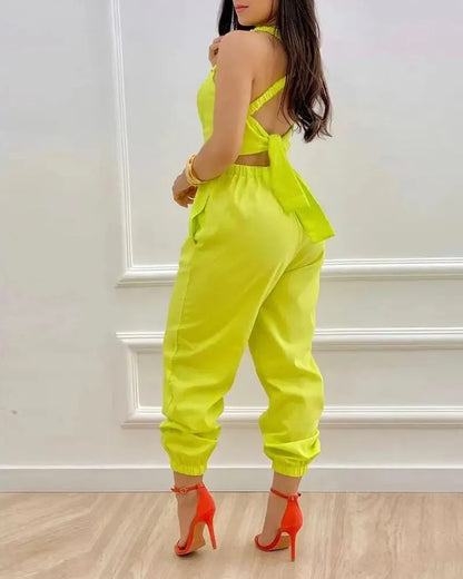 Elegant Summer Fashion Jumpsuit for Women - Shoulder Straps - The Eggy's store