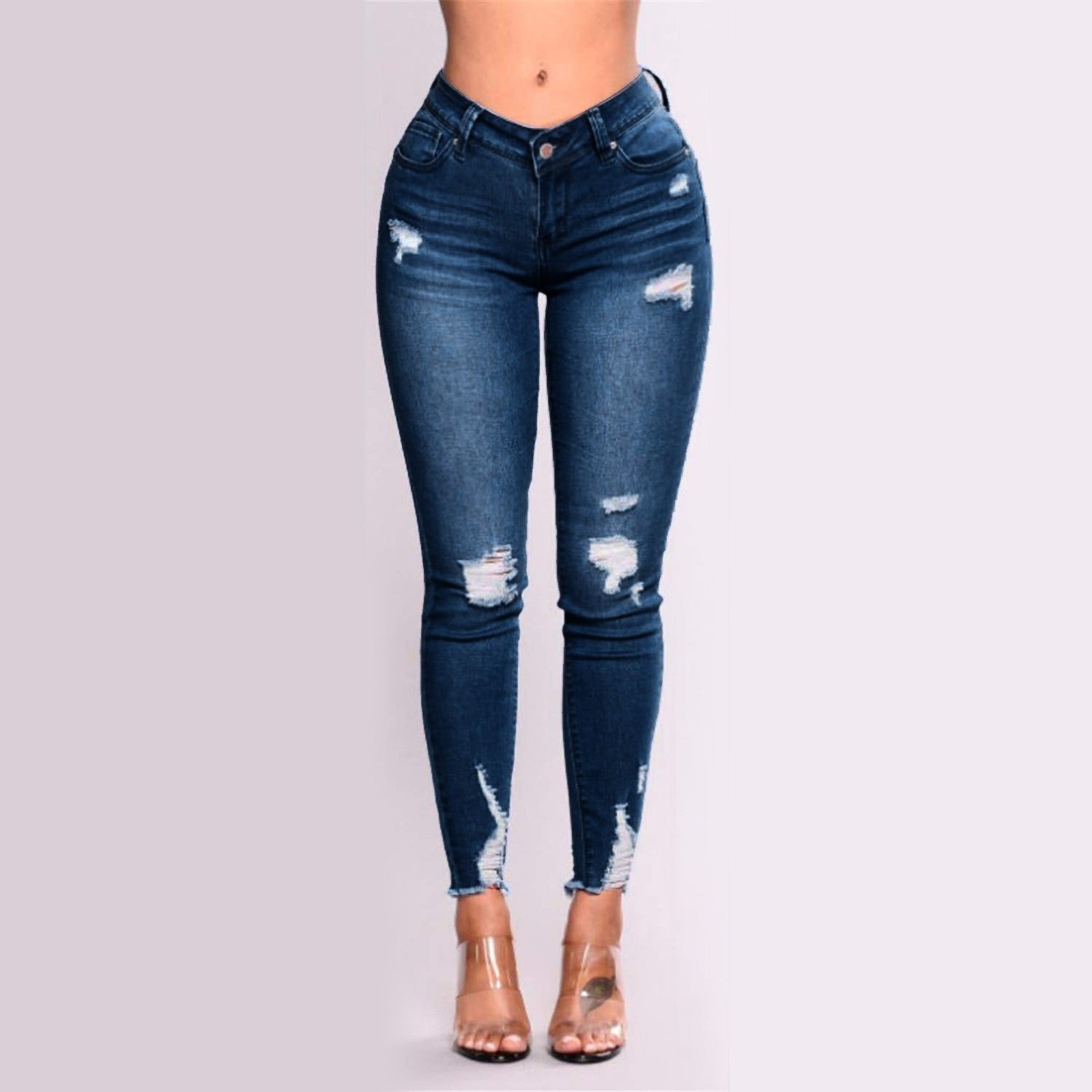 Women's Skinny Ripped Jeans - Slim Denim Pants for Women - The Eggy's store