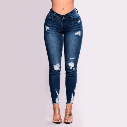 Women's Skinny Ripped Jeans - Slim Denim Pants for Women - The Eggy's store