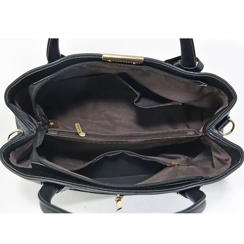 Women's Fashion Tote Handbag – PU Leather Zipper Purse | 5 Colors