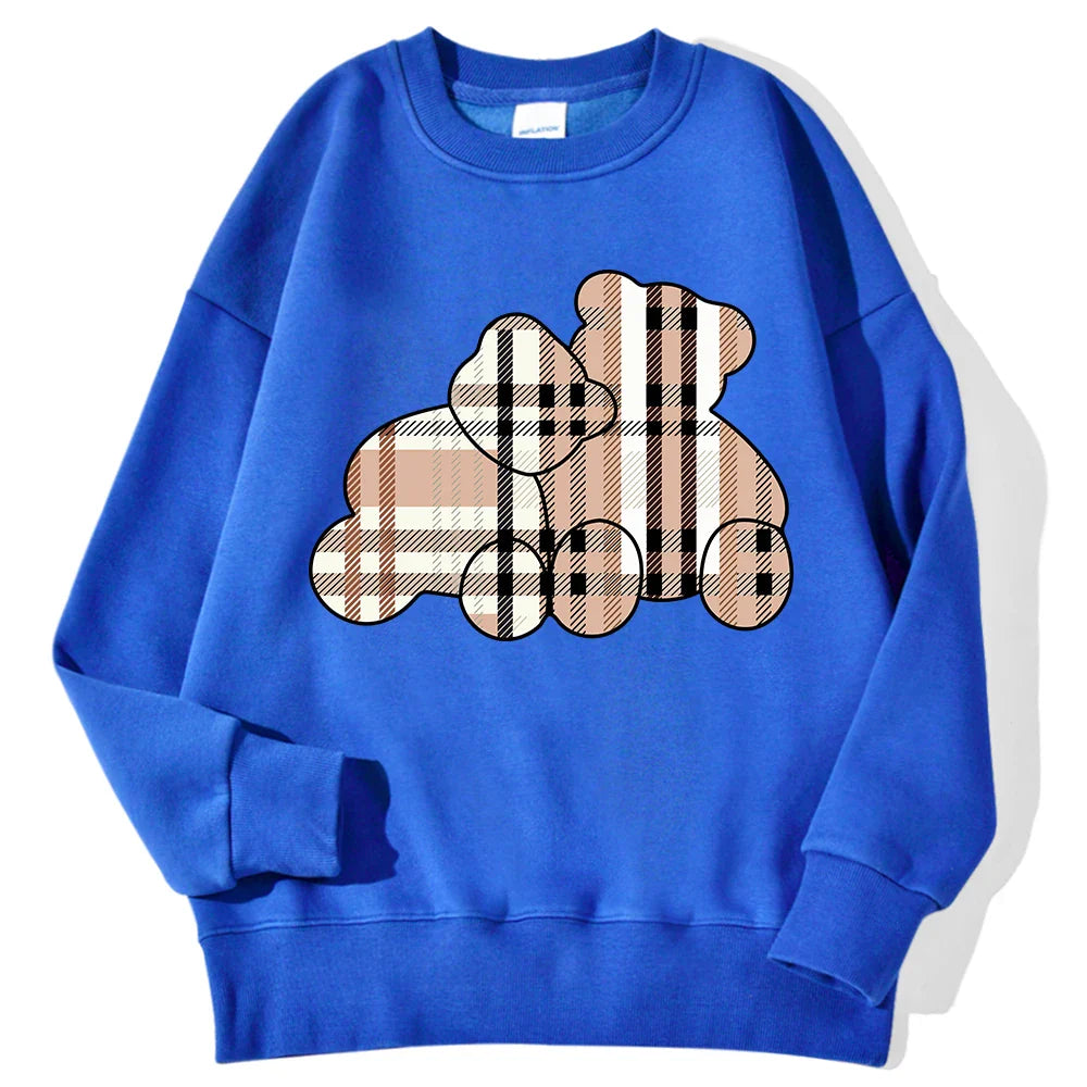 Casual Women's Sweatshirts Teddy Bear Printing Hoodies