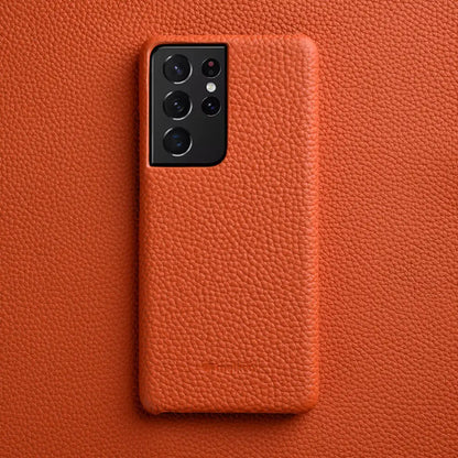 Premium Leather Phone Case for Samsung Galaxy S23 S22 Ultra 21 Plus 5G - Luxury Genuine Cowhide Business Cover - The Eggy's store