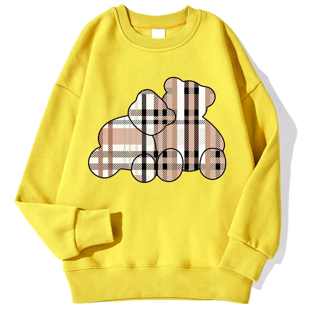 Casual Women's Sweatshirts Teddy Bear Printing Hoodies