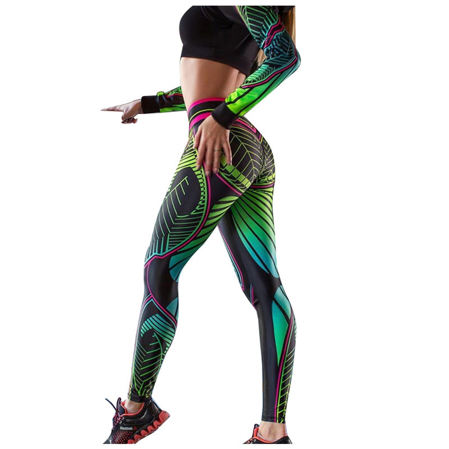 Plus Size Print Leggings - High Waist Athletic Yoga leggings