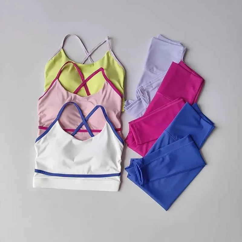 Women's Workout Set 2 Piece High Waist Leggings Sports Bra