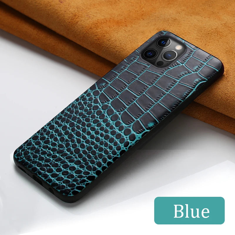 Genuine Leather iPhone Case for Apple iPhone 14 13 12 11 Pro Max Mini X XR XS 6S 7 8 SE 2020 Back Cover - The Eggy's store