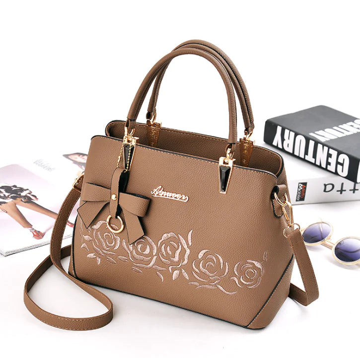 Women's Motorcycle Style PU Leather Shoulder Bag – Large Crossbody Handbag | 8 Colors