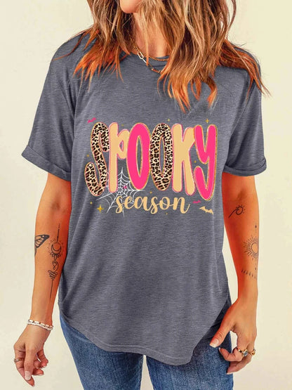 Plus Size Spooky Season Halloween Graphic T Shirt