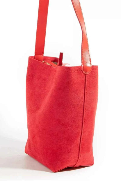 Fame Bucket Pouch Faux Suede Tote Bag