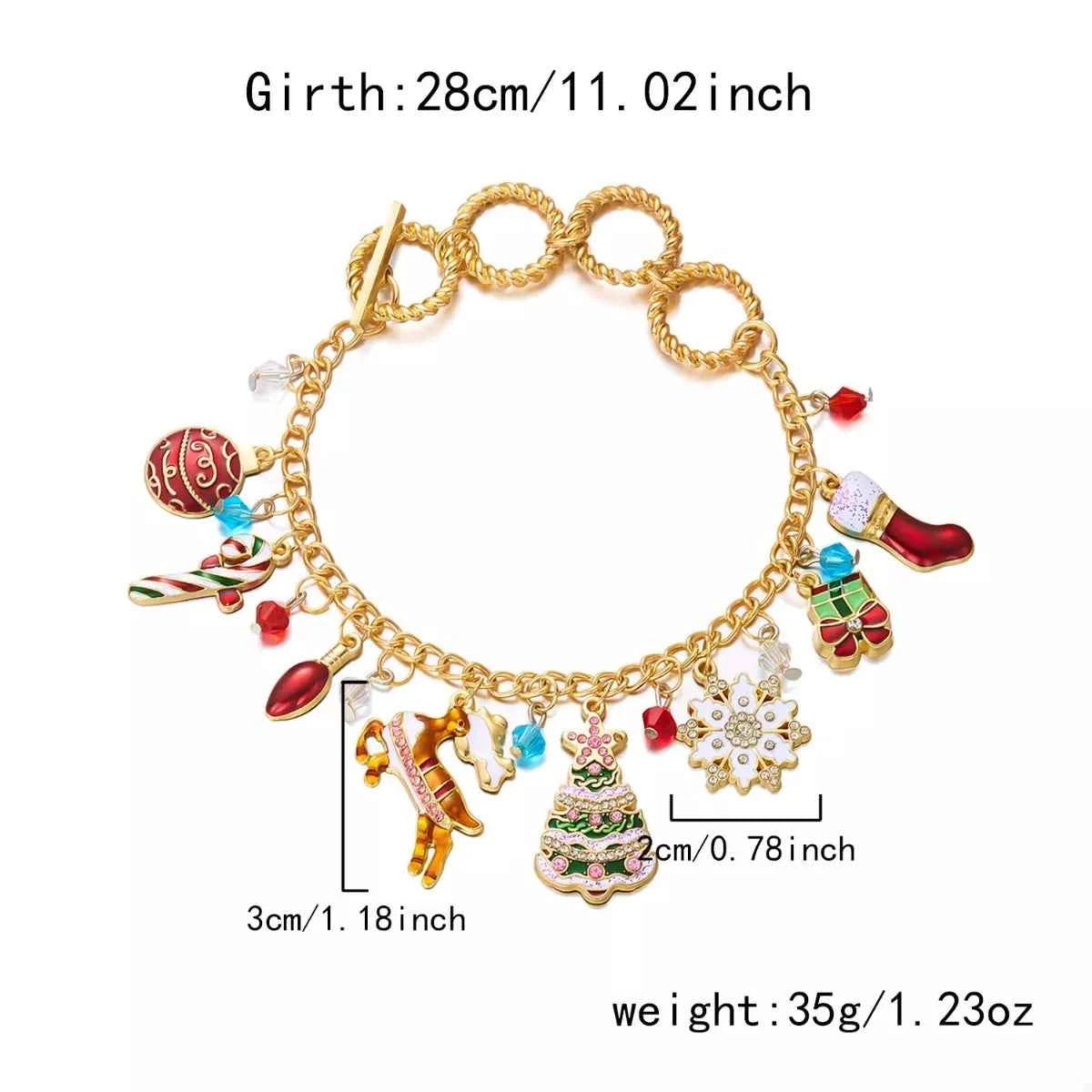 18K Gold-Plated Christmas Charm Bracelet