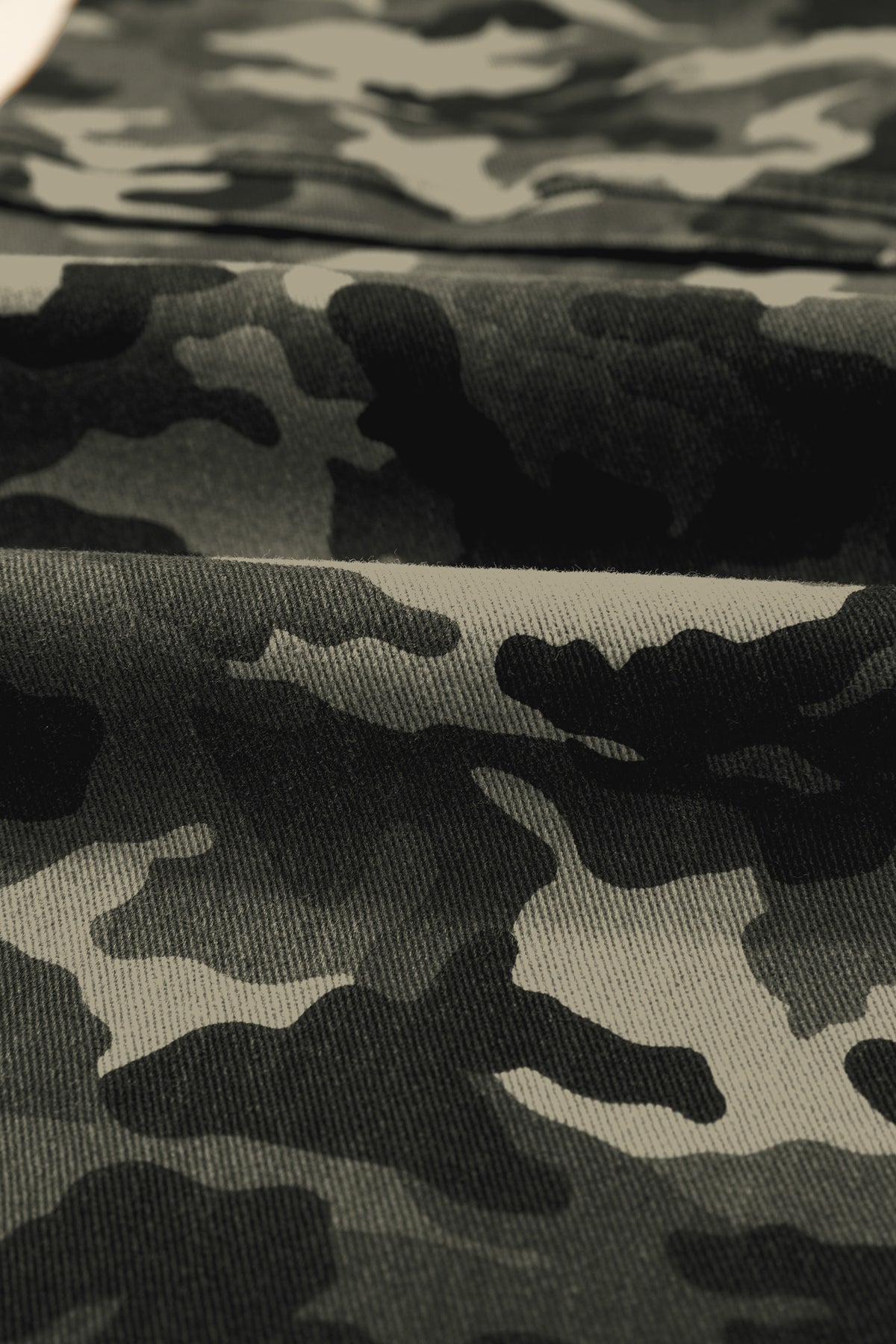 Green Camouflage Print Multi Pocketed Womens Denim Pants