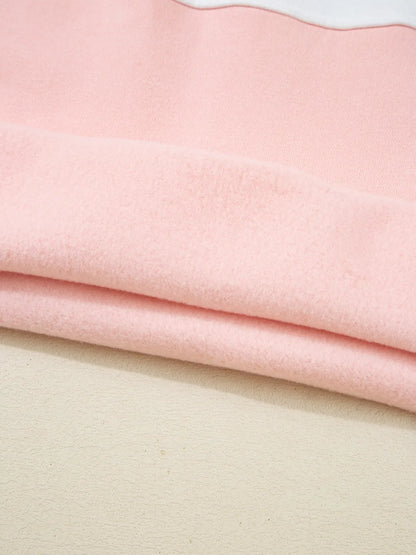 Colorblock Patchwork Half Button Women's  Sweatshirt