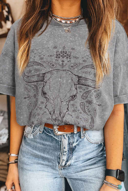 Western Steer Head Tie Dye Tee
