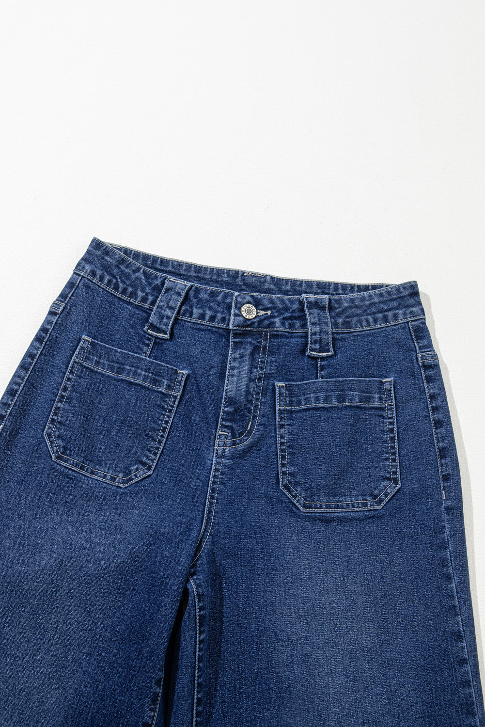 Sail Blue Wide Leg Pocketed High Waist Women's Jeans - The Eggy's store