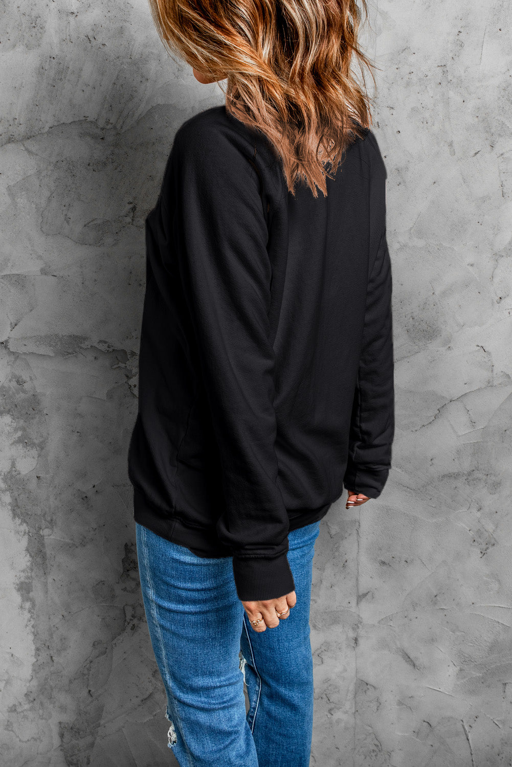 Feeling Spooky Embroidered Drop Shoulder Sweatshirt