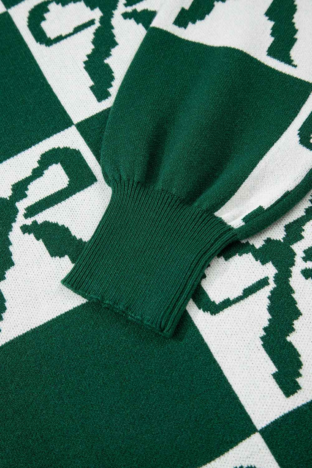 Checker Bow Crewneck Sweater