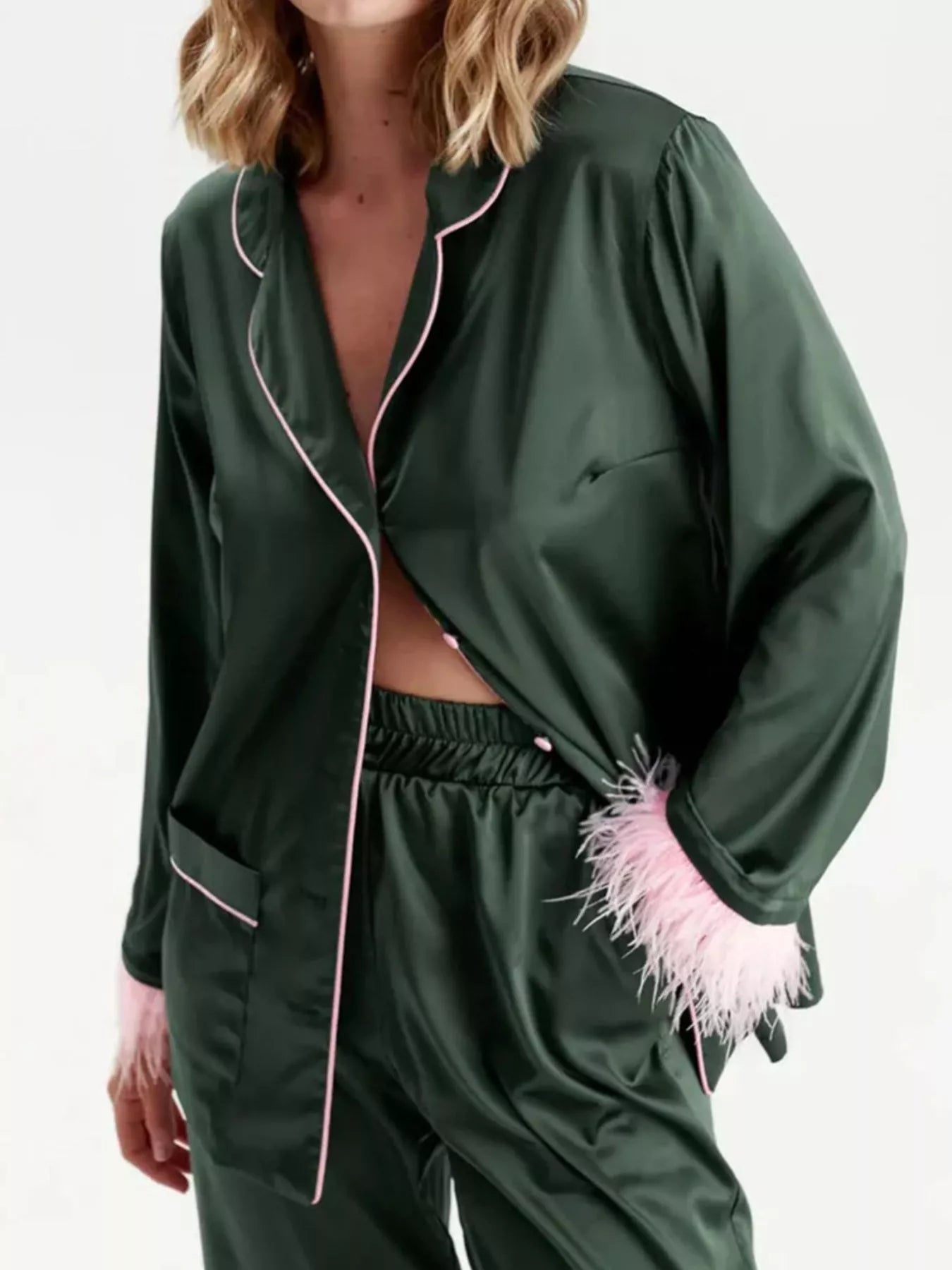 Silky Button Up Lounge Set