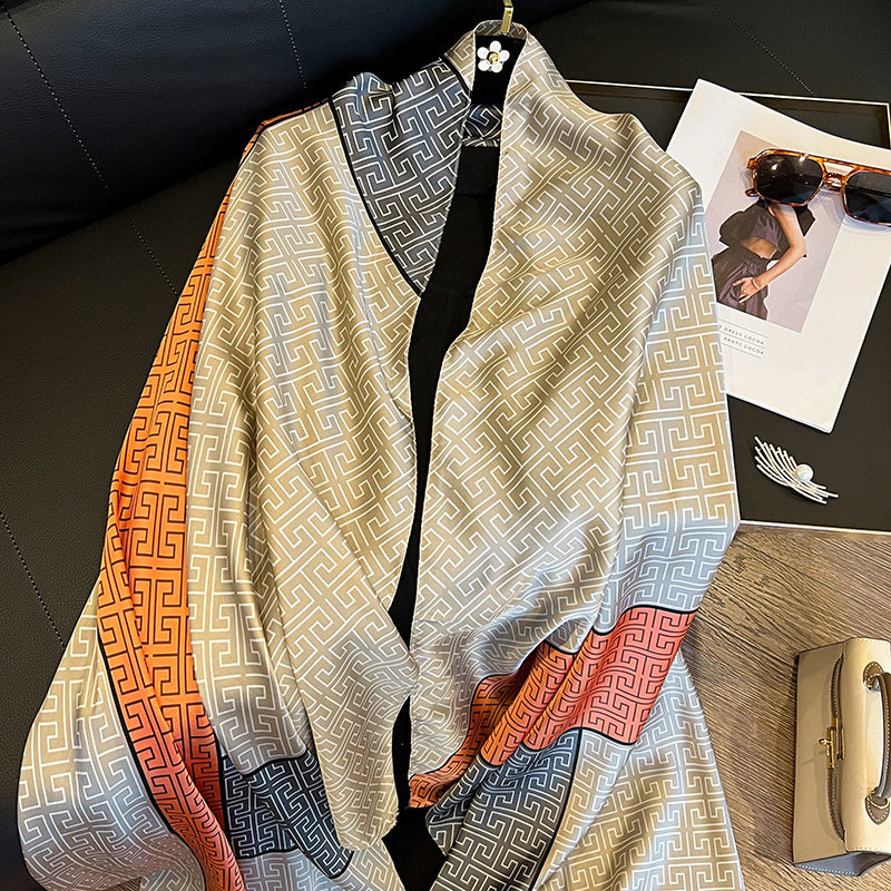 Elegant Silk Scarf for Women - Long Sun Protection Accessory for Spring and Summer - The Eggy's store