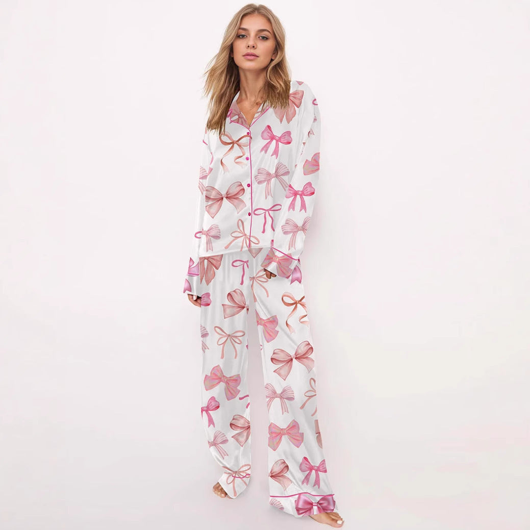 Printed Cute Pajama Set for Ladies Long-Sleeve Suit