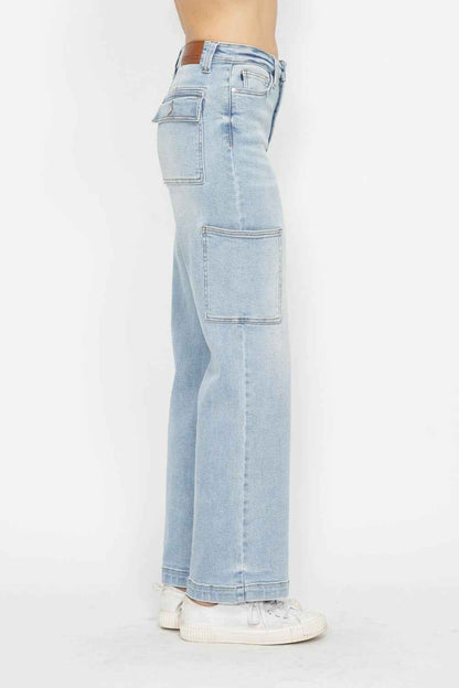 Judy Blue Full Size High Waist Distressed Straight Jeans