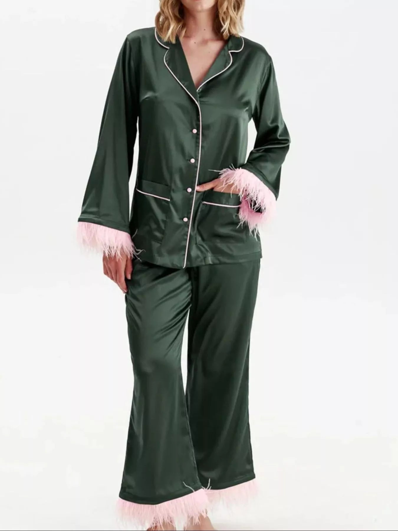 Silky Button Up Lounge Set