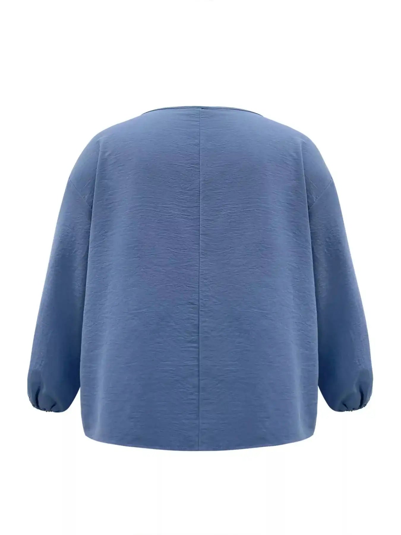 Plus Size V-Neck Long Sleeve Blouse