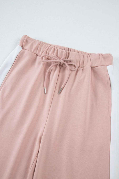 Varsity Stripe Patchwork Pullover and Pant Set