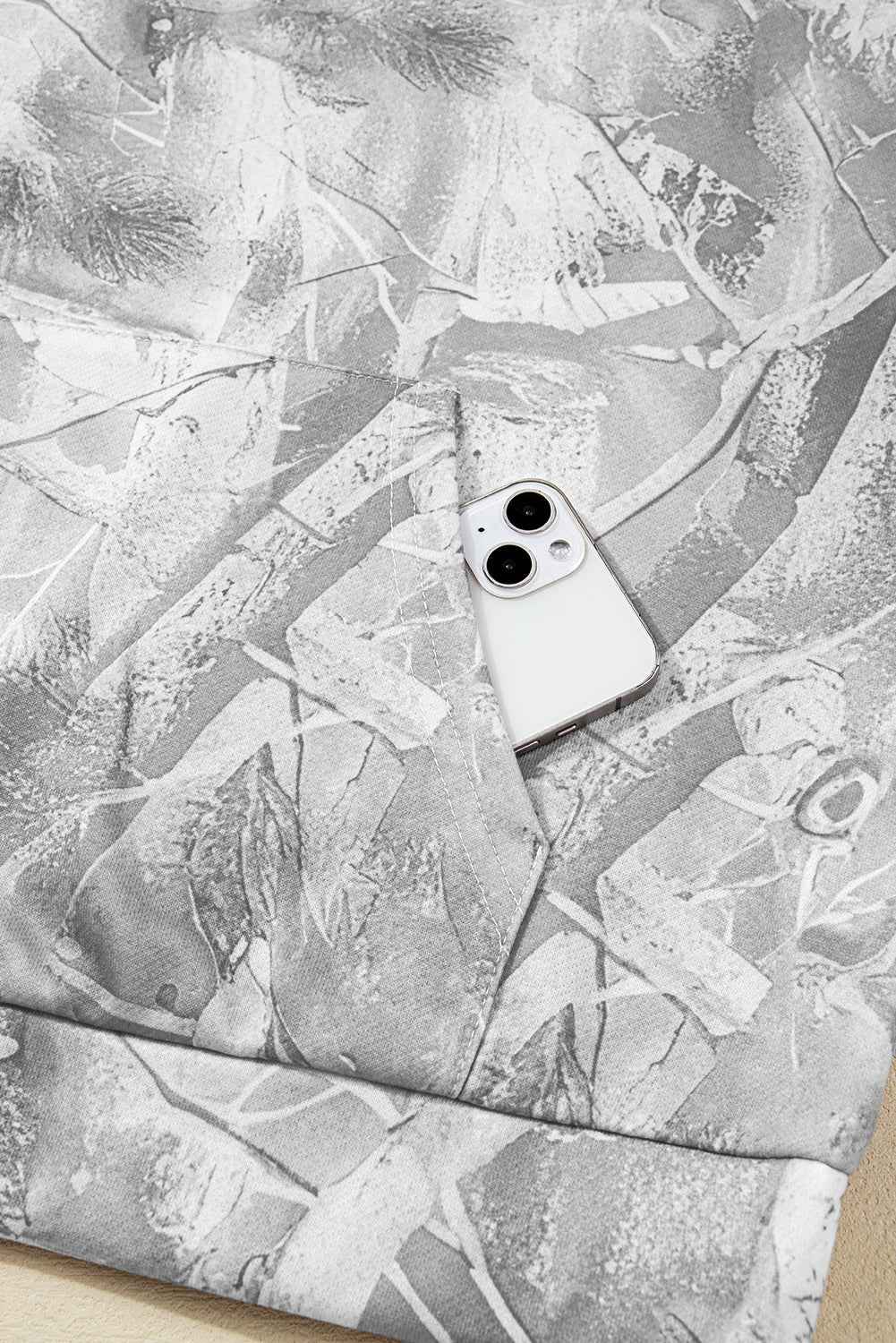 Camo Kangaroo Pocket Drop Shoulder Hoodie