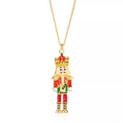 Christmas 18K Gold-Plated Nutcracker Pendant Necklace