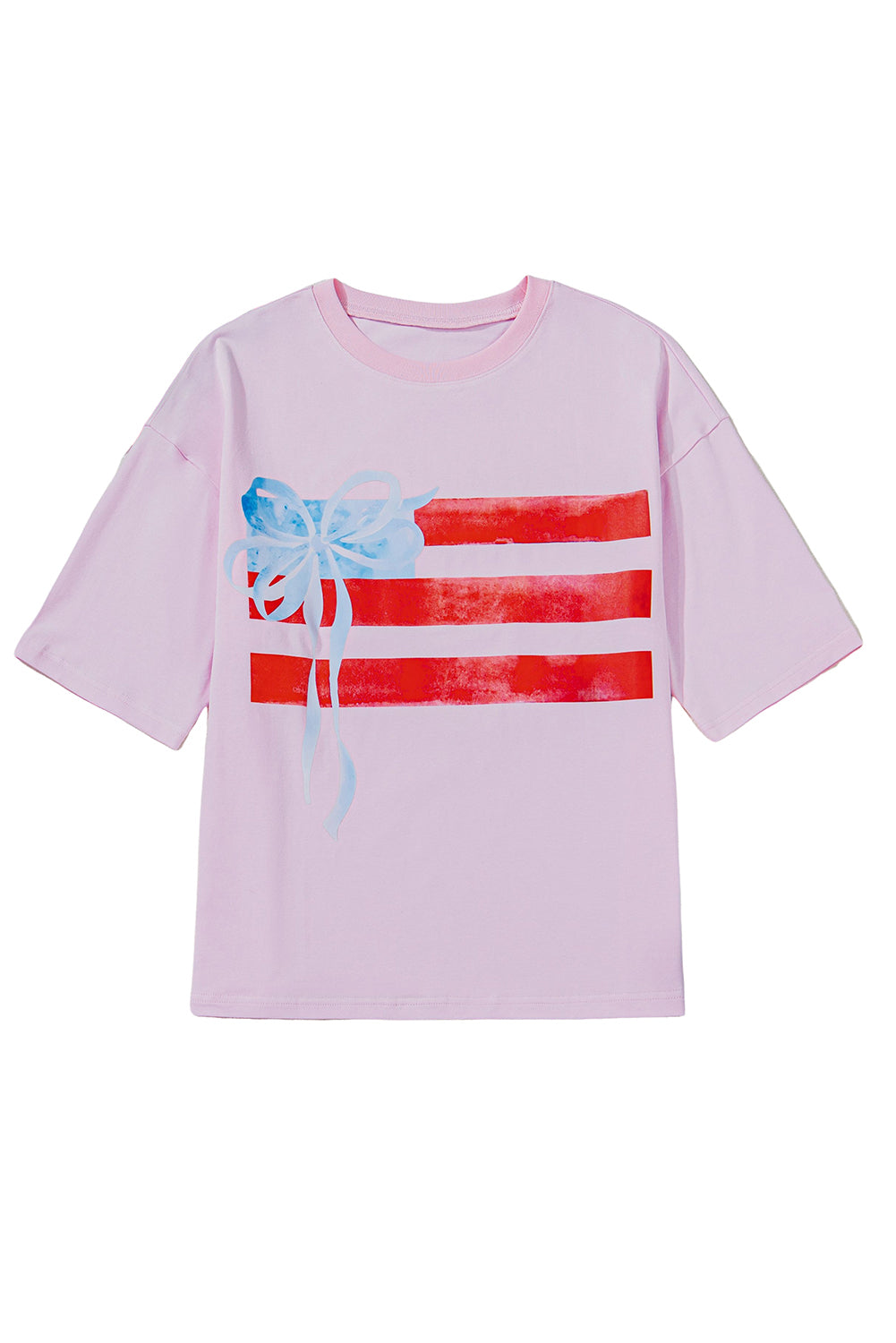 Flag Bow Graphic Crewneck Women's T-Shirt