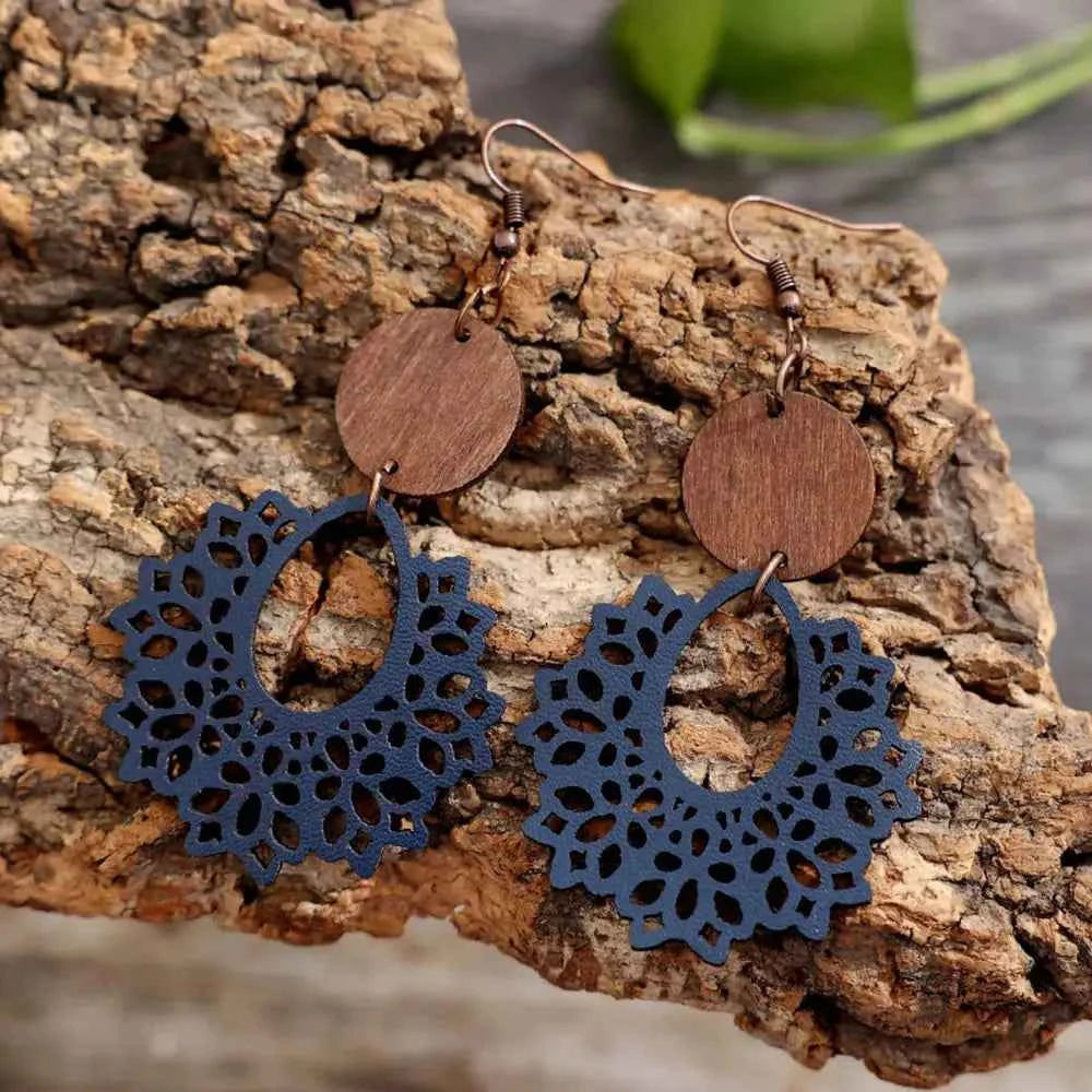 Boho Mandala Geometric Cutout Dangle Earrings