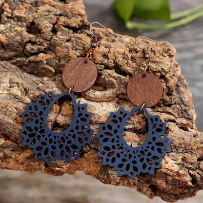 Boho Mandala Geometric Cutout Dangle Earrings
