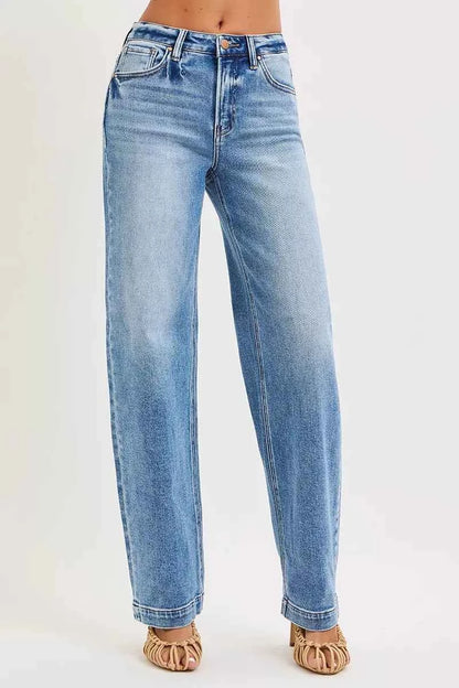 RISEN High Rise Wide Baggy Jeans