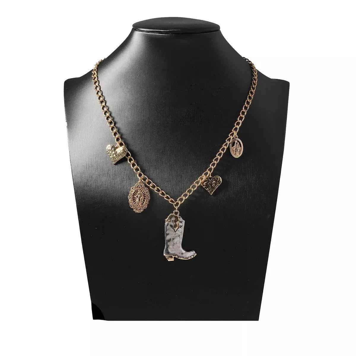 18K Gold-Plated Boots Charm Necklace