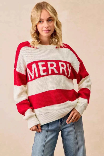 BiBi Christmas Merry Lettering Women's Sweater