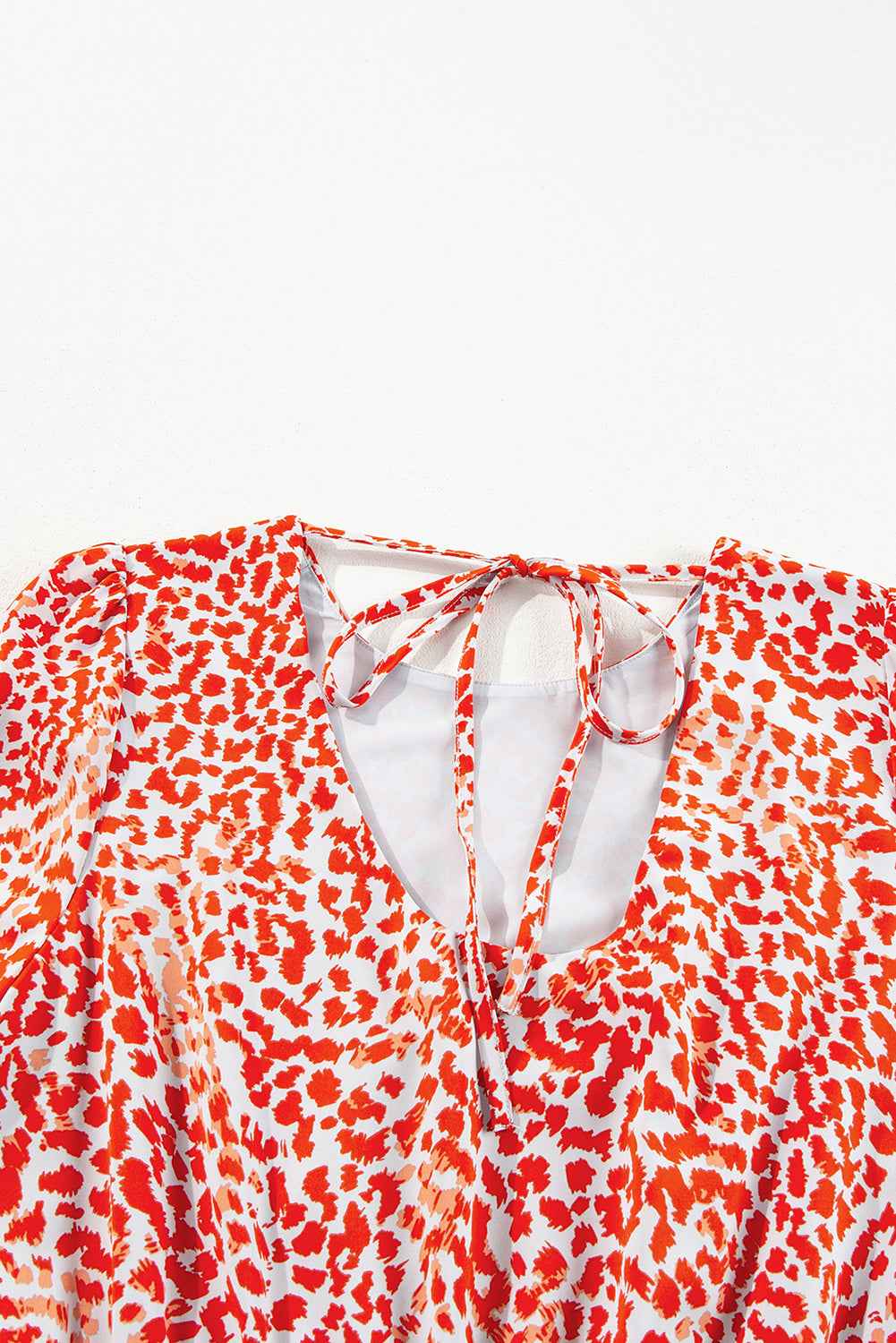 Tomato Red Leopard Print Side Slit Mini Dress