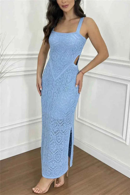 Cutout Side Slit Maxi Tank Dress