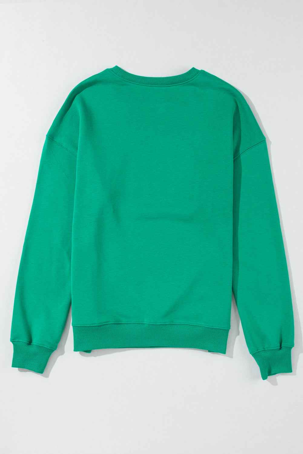 Green MERRY Print Drop Sleeve Pullover Women's Sweatshirt