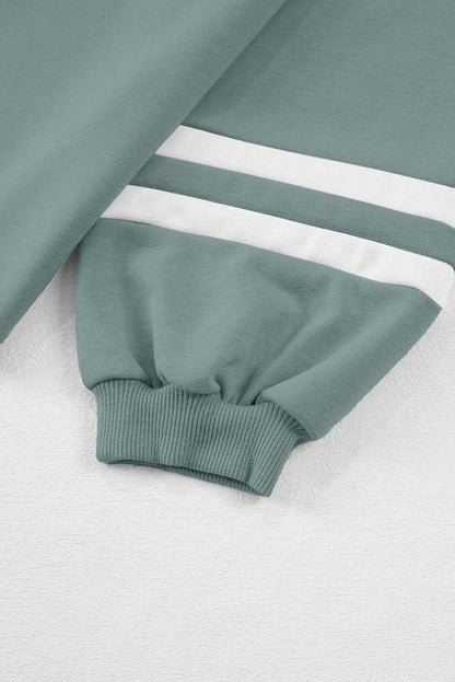 Varsity Stripe Patchwork Pullover and Pant Set
