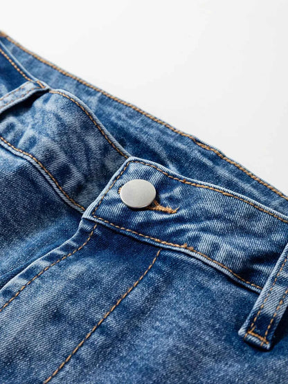 Seam Detail Loose Fit Cropped Jeans